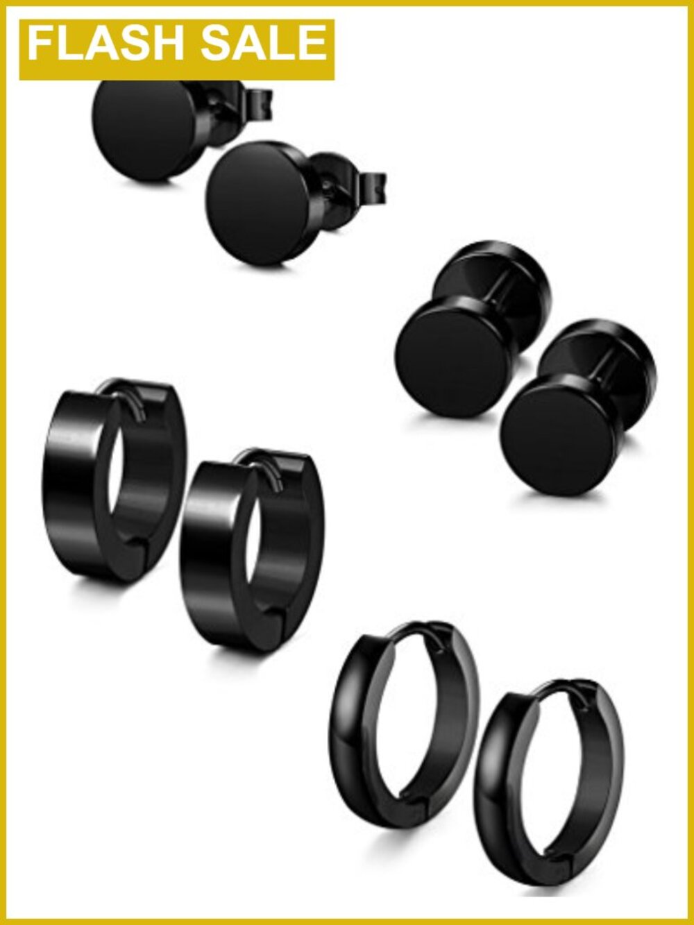 316L Stainless Steel Hypoallergenic Earrings Set 18G for Sensitive Ears